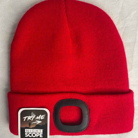 NWT Night Scope Beanie Cap Mens OSFA Toboggan LED Light Mount Holder Rave Hat - Picture 6 of 10